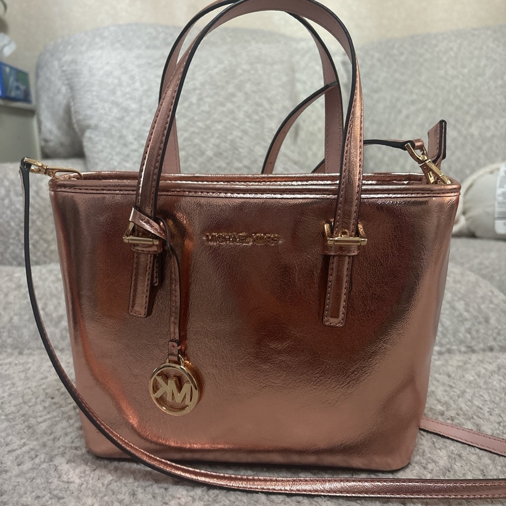 Michael Kors Metallic Rose Crossbody Bag